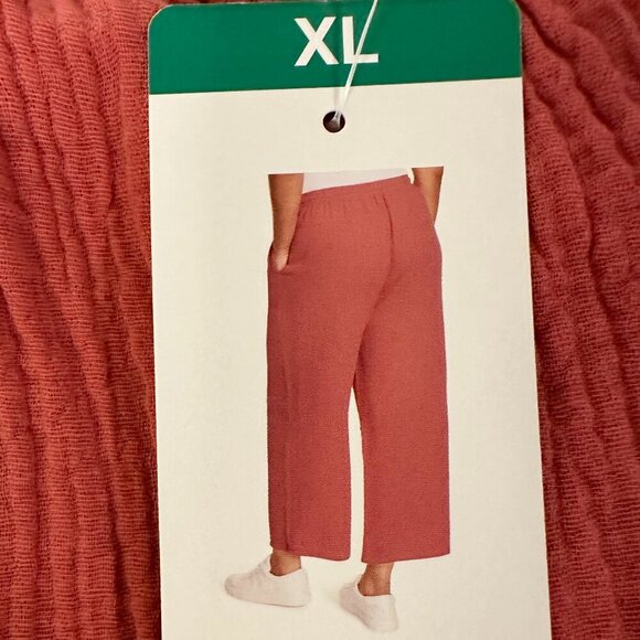 Jessica Simpson Women's Cotton Gauze Pant Size XL Rustic Red Wide Leg Boho NEW - Picture 8 of 12